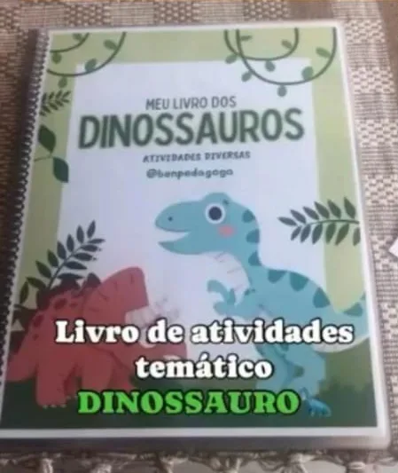 Capa do Meu Livro dos Dinossauros, atividades temáticas
